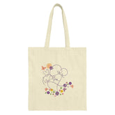 Mother and Child Tote Bag, Floral Butterfly Art, Minimalist Line Drawing, Elegant Everyday Tote, Gift for Mom, Stylish Shopping Bag - Tawshia